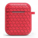 Wholesale Net Mesh Design Hybrid Protective Case Cover for Apple Airpods 2 / 1 (Red)